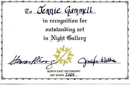 Night Gallery Art Certificate